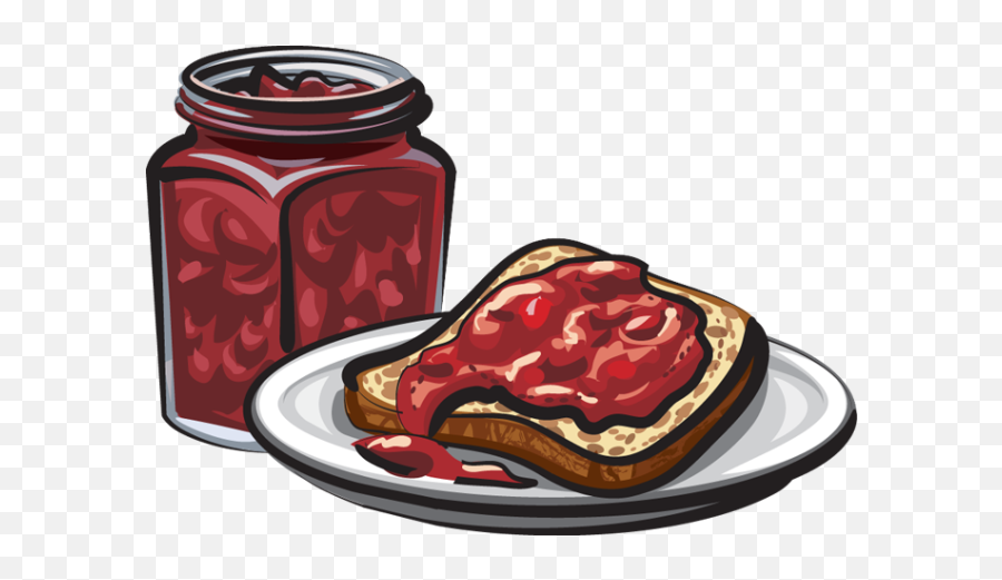 Download Hd Breakfast Clipart Jam - Cartoon Jam On Toast Cartoon Jam On Toast Png,Breakfast Clipart Png