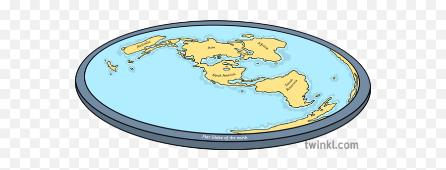 Flat Earth Illustration - Flat Earth Black And White Png,Flat Earth Png