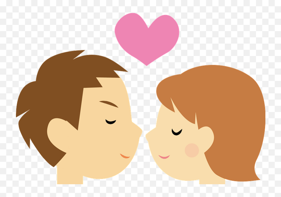 Download Couple Kiss Face Clipart Png Kissing Emoji