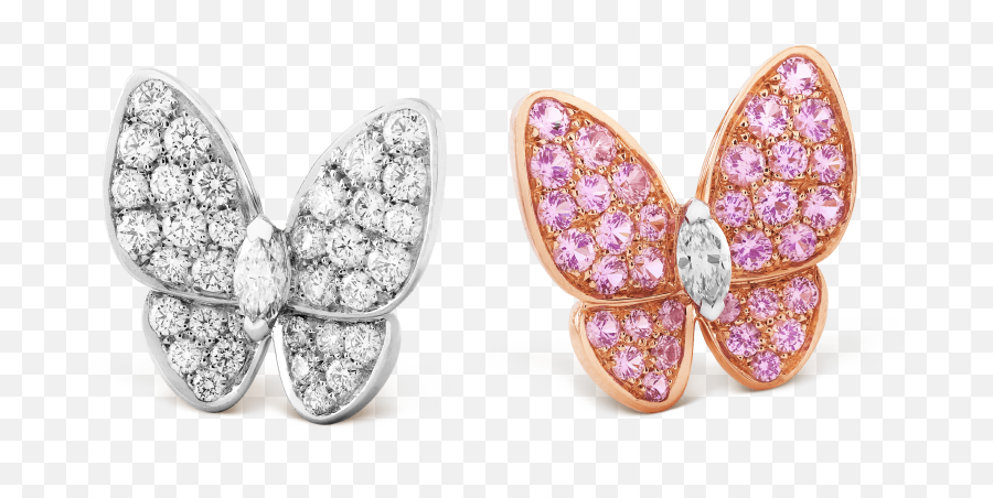 Van Cleef Arpels - Butterfly Van Clee Earrings Price Png,Gold Butterfly Png