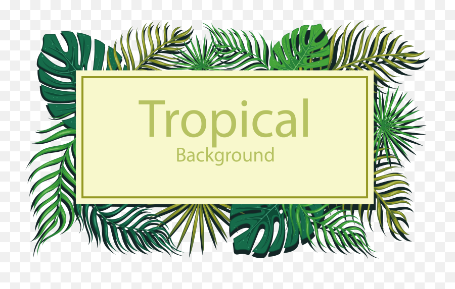 Text Box Vector Png - Textbox Transparent Leaf Tropics Background Tropical Leaves Hd,Textbox Png