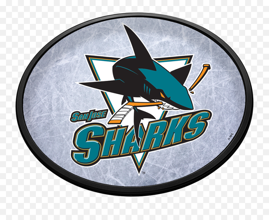 San Jose Sharks Ice Rink - Oval Slimline Illuminated Wall Sign San Jose Sharks Logo Png,San Jose Sharks Logo Png
