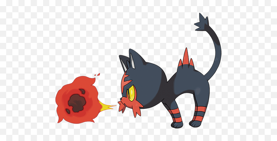 Pokemon Litten Attacking Png Image With - Starter Pokemon Litten,Litten Png