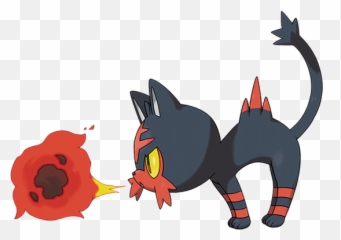 Pokemon Litten Attacking Png Image With - Starter Pokemon Litten,Litten Png
