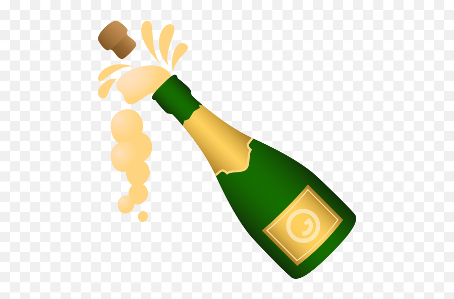 Emoji Champagne Bottle With Jumping - Popping Transparent Background Champagne Png,Champagne Emoji Png