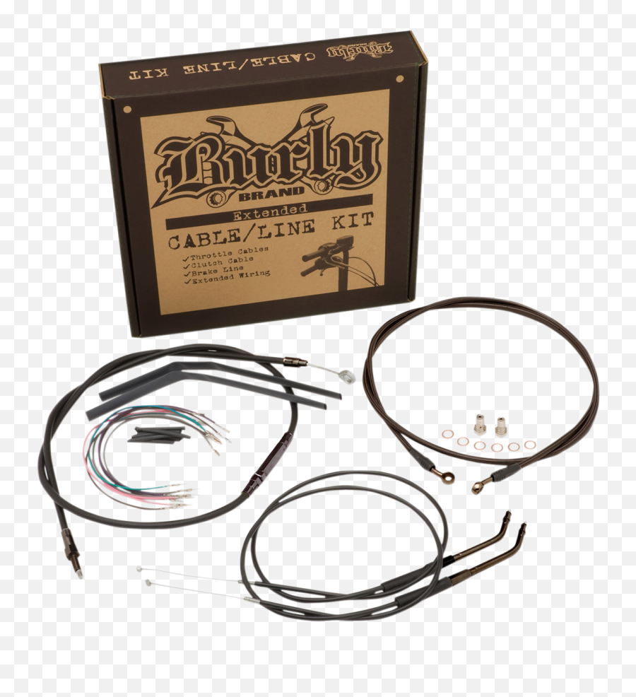 Burly Black Vinyl Handlebar Cable And - Burleigh Bars Cable Kit Png,Transparent Jail Bars