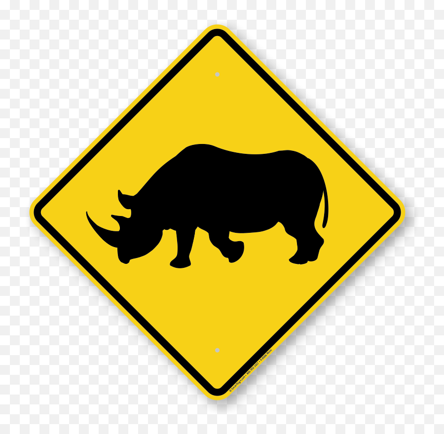 Rhino Crossing Symbol Sign - Black Rhinoceros Png,Rhino Icon