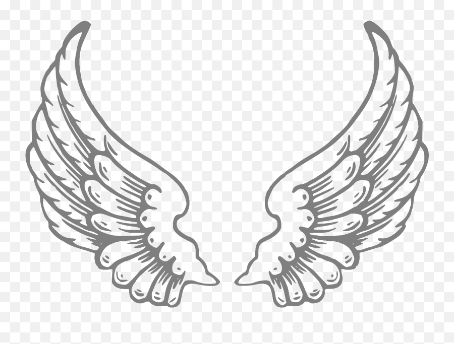 Gray Angle Wings Clip Art - Wing Coloring Pages Png,Sheep With Wings Icon