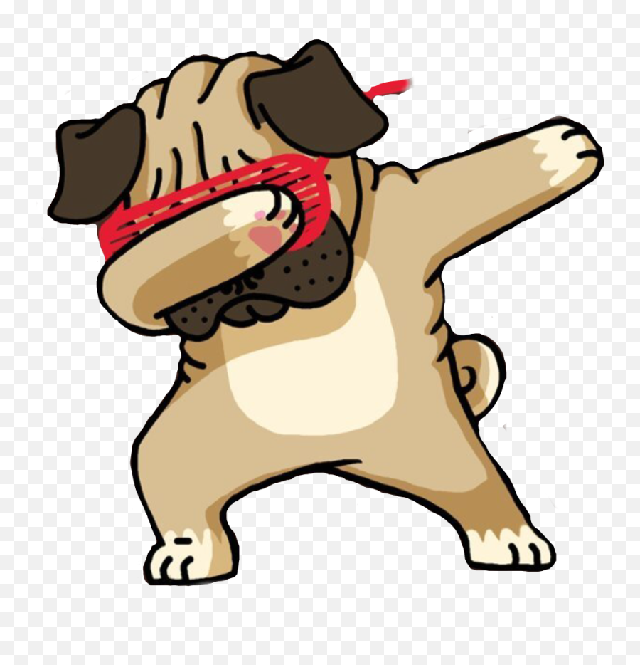 Pug Clipart Transparent Background - Dabbing Dog Png,Pug Transparent Background