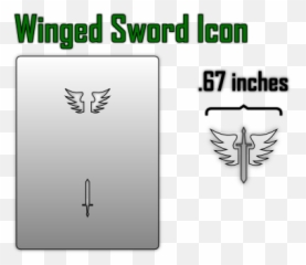 Winged Sword Airbrush Stencil Png