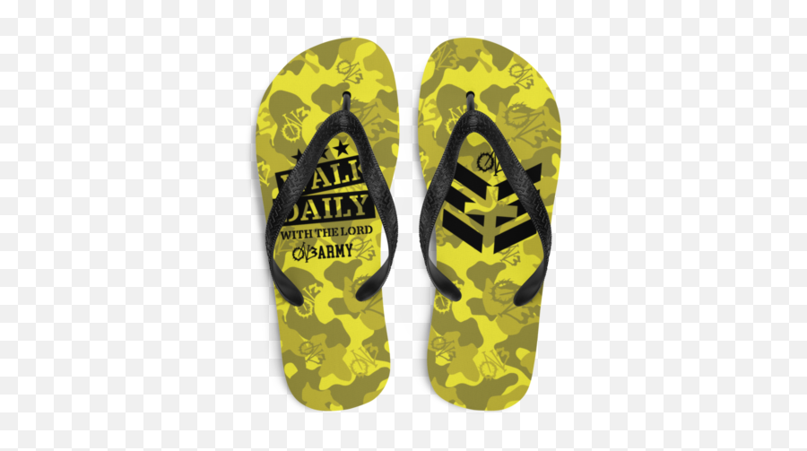 Walk Daily With The Lord Slippers Yellow Png