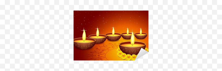 Sticker Vector Illustration Of Holy Diya For Diwali Festival - Beautiful Diwali Diyas Png,Diwali Lamp Icon Gif