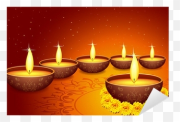 Sticker Vector Illustration Of Holy Diya For Diwali Festival - Beautiful Diyas Png