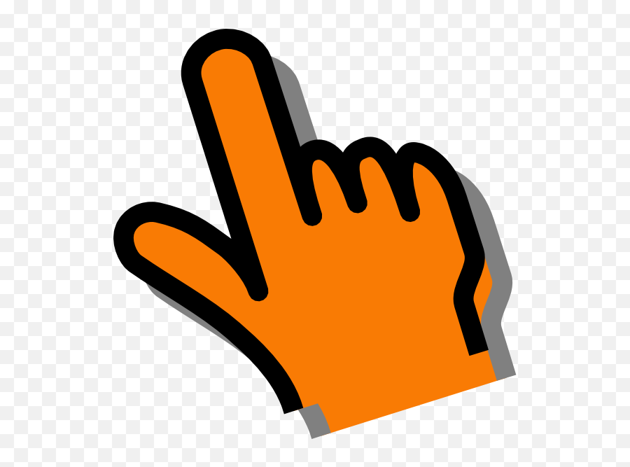 Orange Hand Clip Art - Vector Clip Art Online Yellow Mouse Arrow Png,Mouse Hand Icon Transparent
