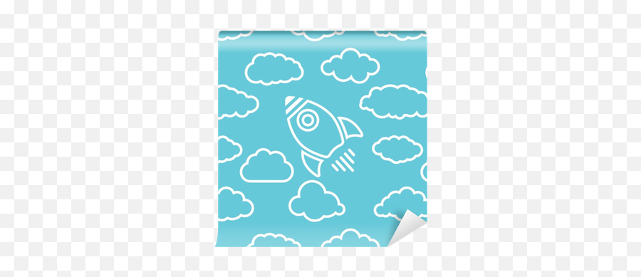 Wallpaper White Rocket Icon With Clouds - Playmobil Png,Rocket Icon White