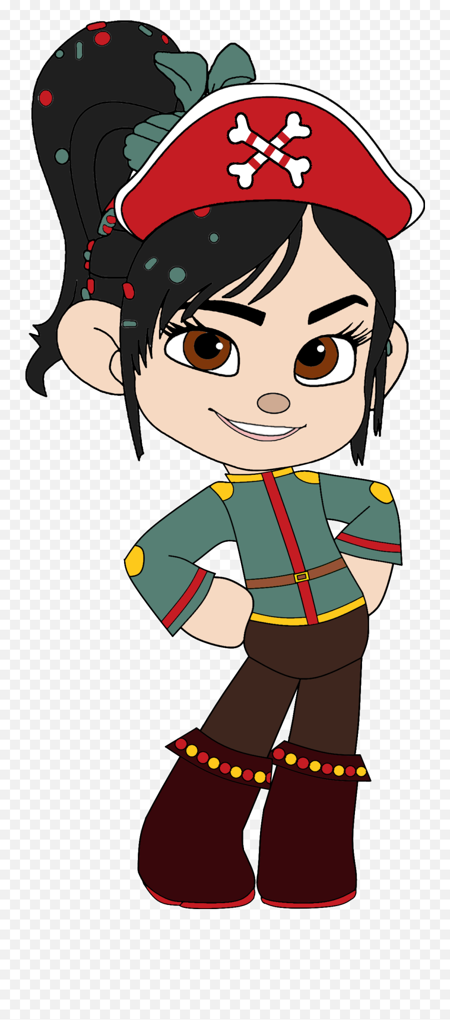 Vanellope As A Pirate Princess With Her Hat - Disney Wreck It Ralph Vanellope Cartoon Png,Pirate Hat Transparent