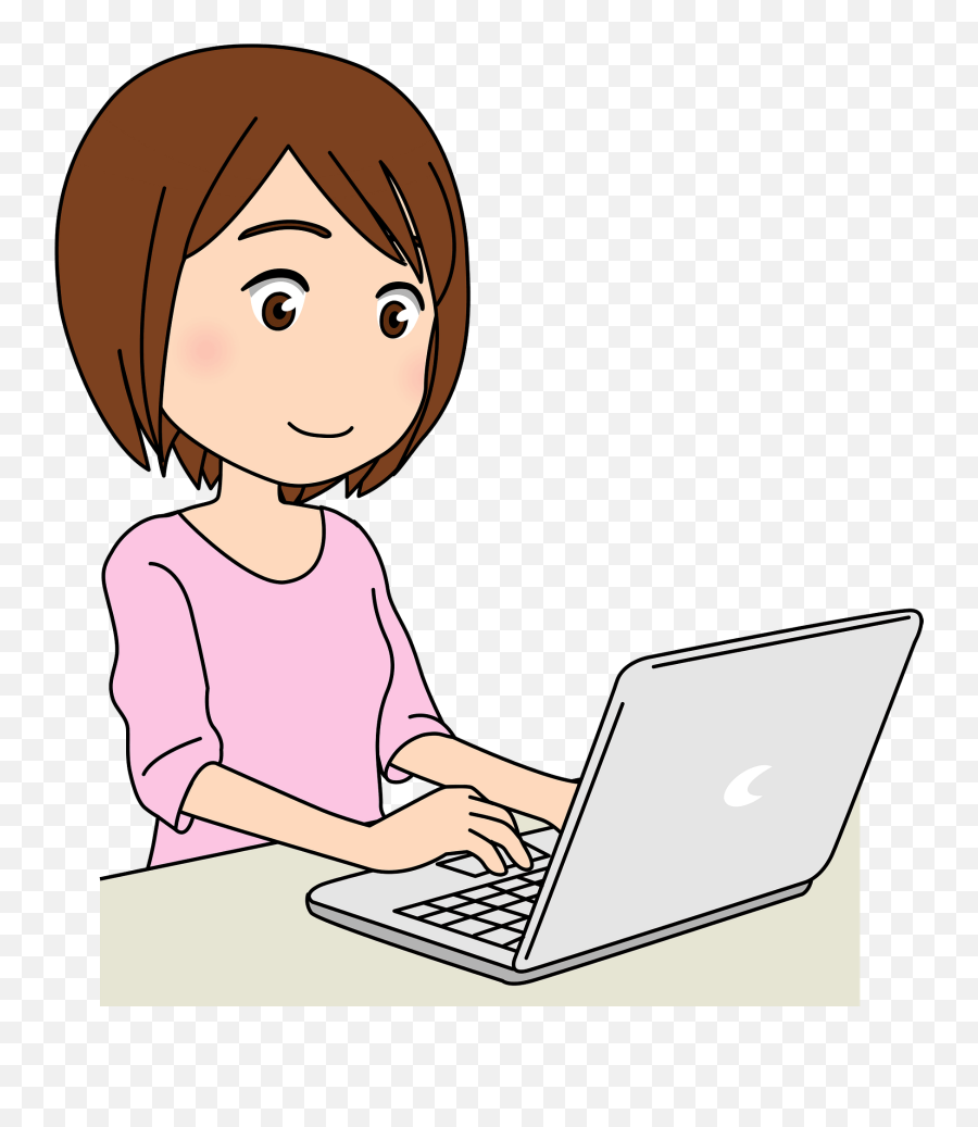 Download Free Professional Girl Laptop Using Hq - Girl On Computer Clipart Png,Professional Work Icon