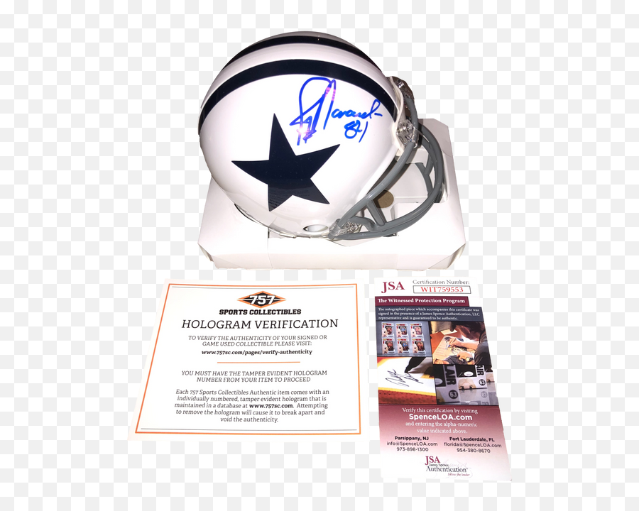Dallas Cowboys Jay Novacek Signed Auto Throwback Mini Helmet - Jsa W Coa Png,Dallas Cowboys Icon