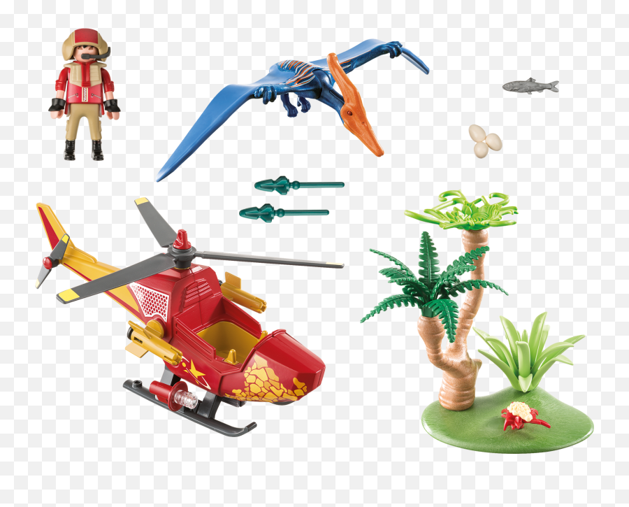 Adventure Copter With Pterodactyl - 9430 Playmobil Canada Playmobil Adventure Copter With Pterodactyl Png,Pterodactyl Png