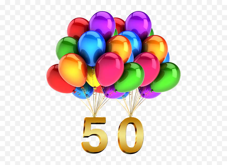 Balloons Birthday 50 - Sveikinu Su 50 Gimtadieniu Png,50 Png