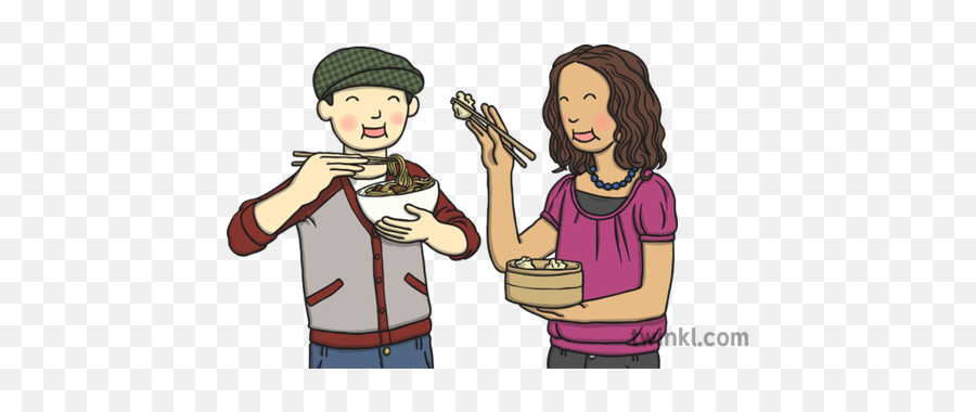 Tasting Chinese Food Illustration - Twinkl Cartoon Png,Chinese Food Png