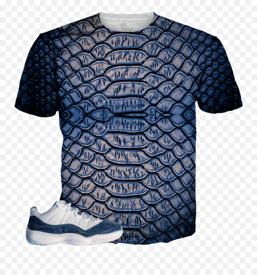 Navy Snake Skin 11 Scales All Over Tee - Scaly Texture Png,Snake Scales Png