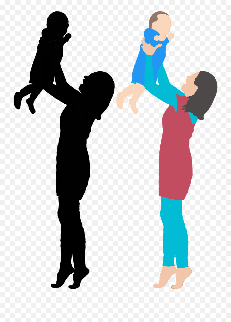Basketball Clipart Mom - Anne Çocuk Png Transparent Png Woman With Baby Silhouette,Basketball Clipart Transparent
