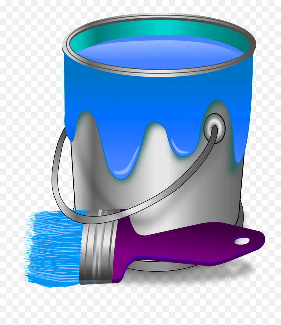 Pot De Peinture Et Un Pinceau Clipart Illustration - Paint Paint Bucket Clipart Transparent Png,Paint Bucket Png