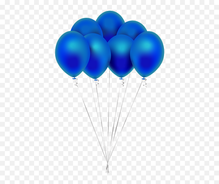 Balloons Party Blue - 3 Blue Balloons Png,Blue Balloons Png