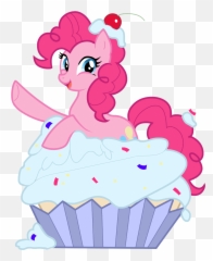 Pinkie Pie Fluttershy Cupcake Rainbow Dash Pink Vertebrate - Pinkie Pie And Cupcake Png,Pinkie Pie Transparent