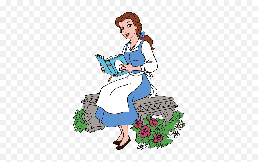 Download Enchanted Rose Belle Reading - Belle Reading A Book Png,Belle Transparent Background