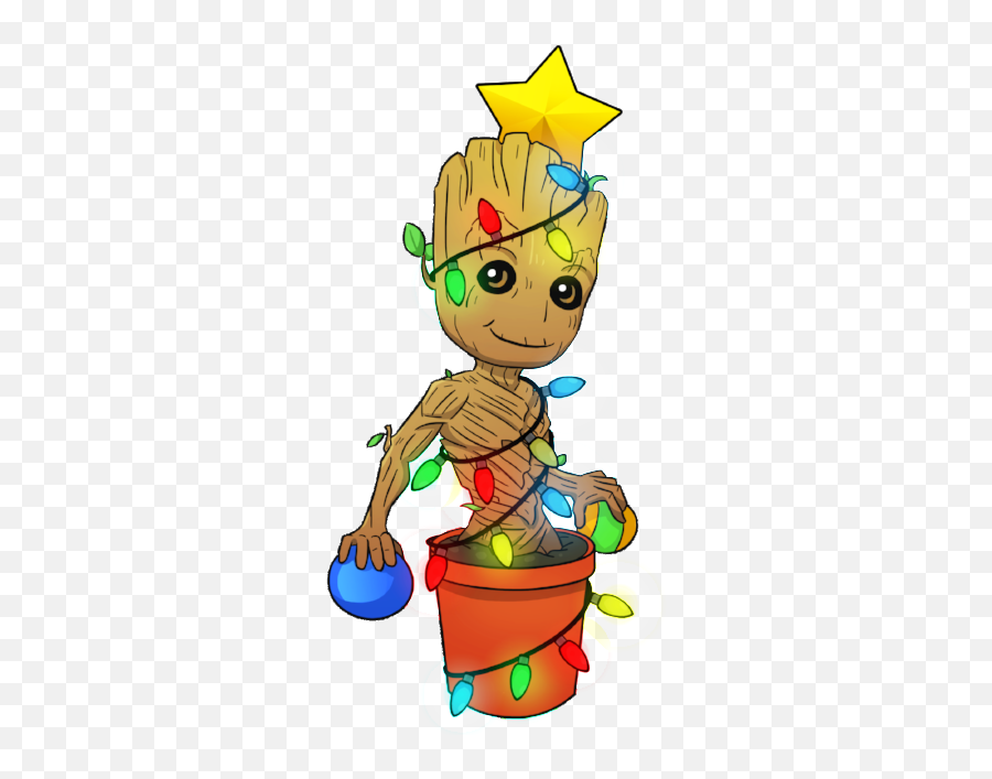 Galaxy Baby Groot Christmas Tree - Fictional Character Png,Baby Groot Png