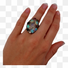 75 Off Glitter Road Opal Tourmaline U0026 Diamond Ring - Solid Png,Color Icon Glitter Singles