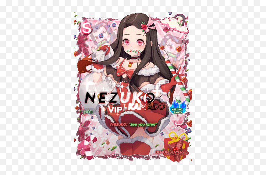 Table Testing Anime Cards And Link Sources - Anime Waifu Merry Christmas Png,Nezuko Icon