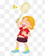 Badminton Clipart Child - Children Playing Badminton Png Children Playing Badminton,Badminton Png