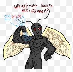 Ant The Mothman Black Nuclear - With Big Muscles png