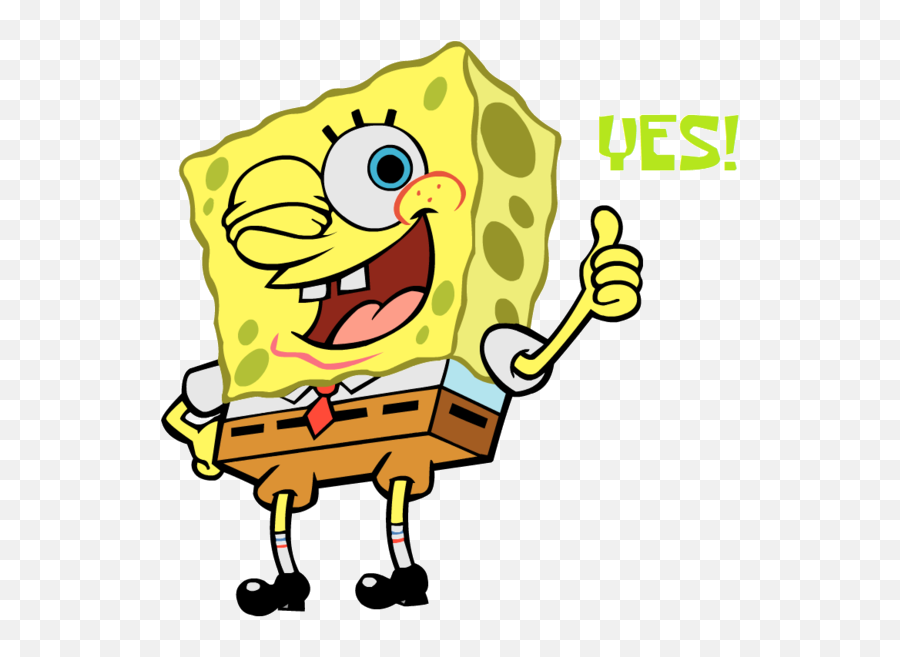 Download Hd Thumbs Up - Spongebob Waving Bye Gif Clipart Cartoon Characters Thumbs Up Png,Spongebob Transparent Gif
