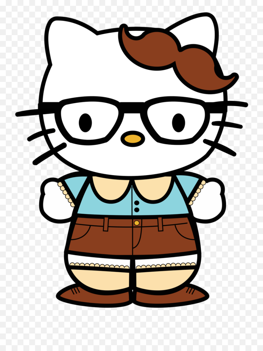 Hello Kitty Hipster Clipart Adf Glasses Image - Hello Kitty Head Colouring Png,Hipster Glasses Png