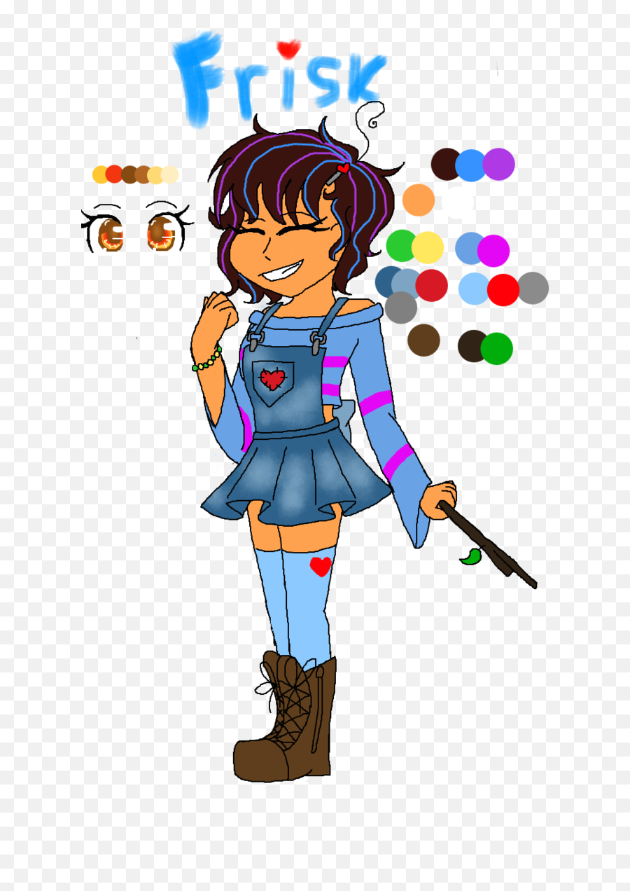 Collection Of Free Frisk Drawing Overalls Download - Frisk Anime Overalls Drawing Png,Frisk Png