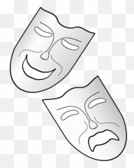 Comedy And Tragedy Theater Masks Vector Image Free Svg - Ancient Greece Theater Cartoon Png,Drama Masks Png