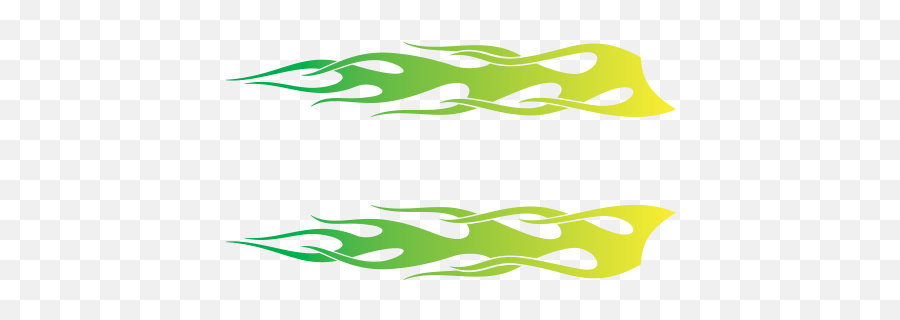 Printed Vinyl Pair Of Tribal Flames Yellow Green Stickers - Green Sticker Png Tribal,Green Flames Png