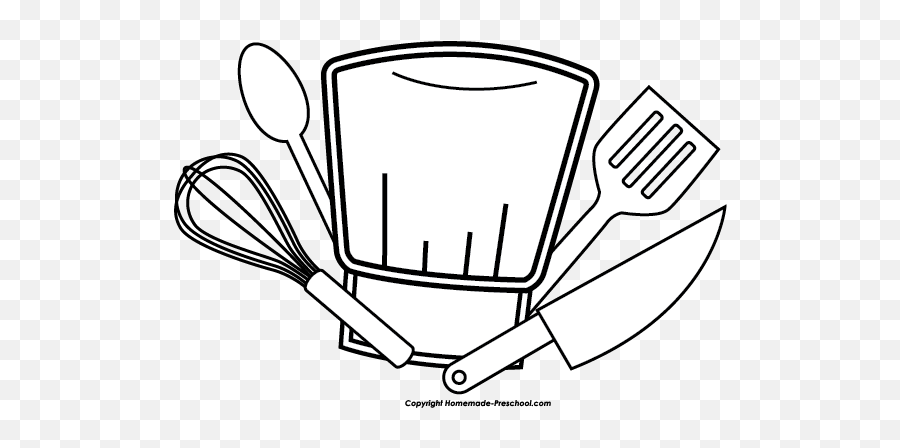 Download Free Chef Hd Photos Clipart Png Freepngclipart - Kitchen Utensils Clipart Black And White,Tools Clipart Png