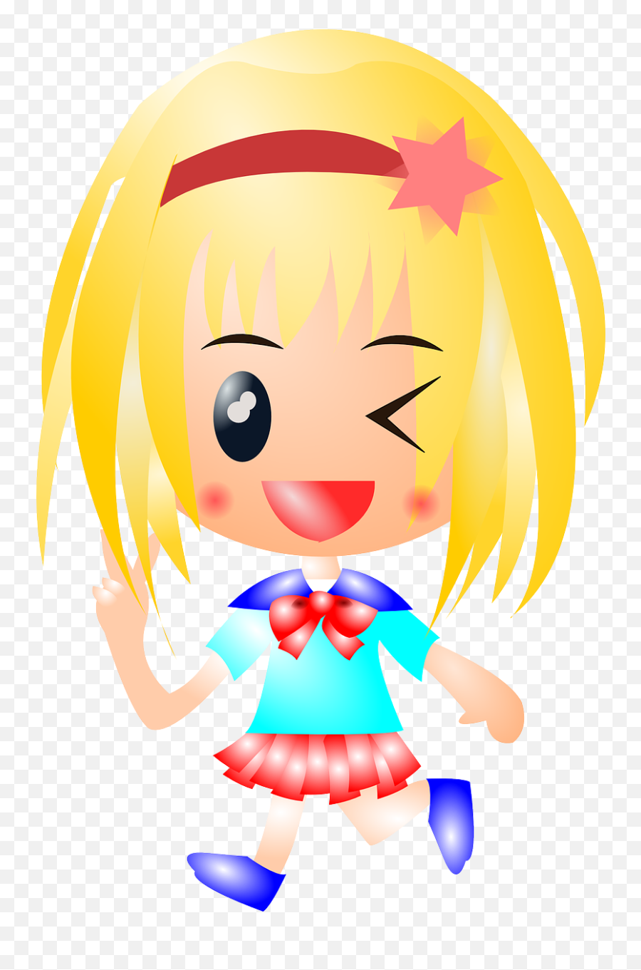 Girl Anime Blonde - Free Vector Graphic On Pixabay Fools Cartoon Image Png,Anime Girl Sitting Png