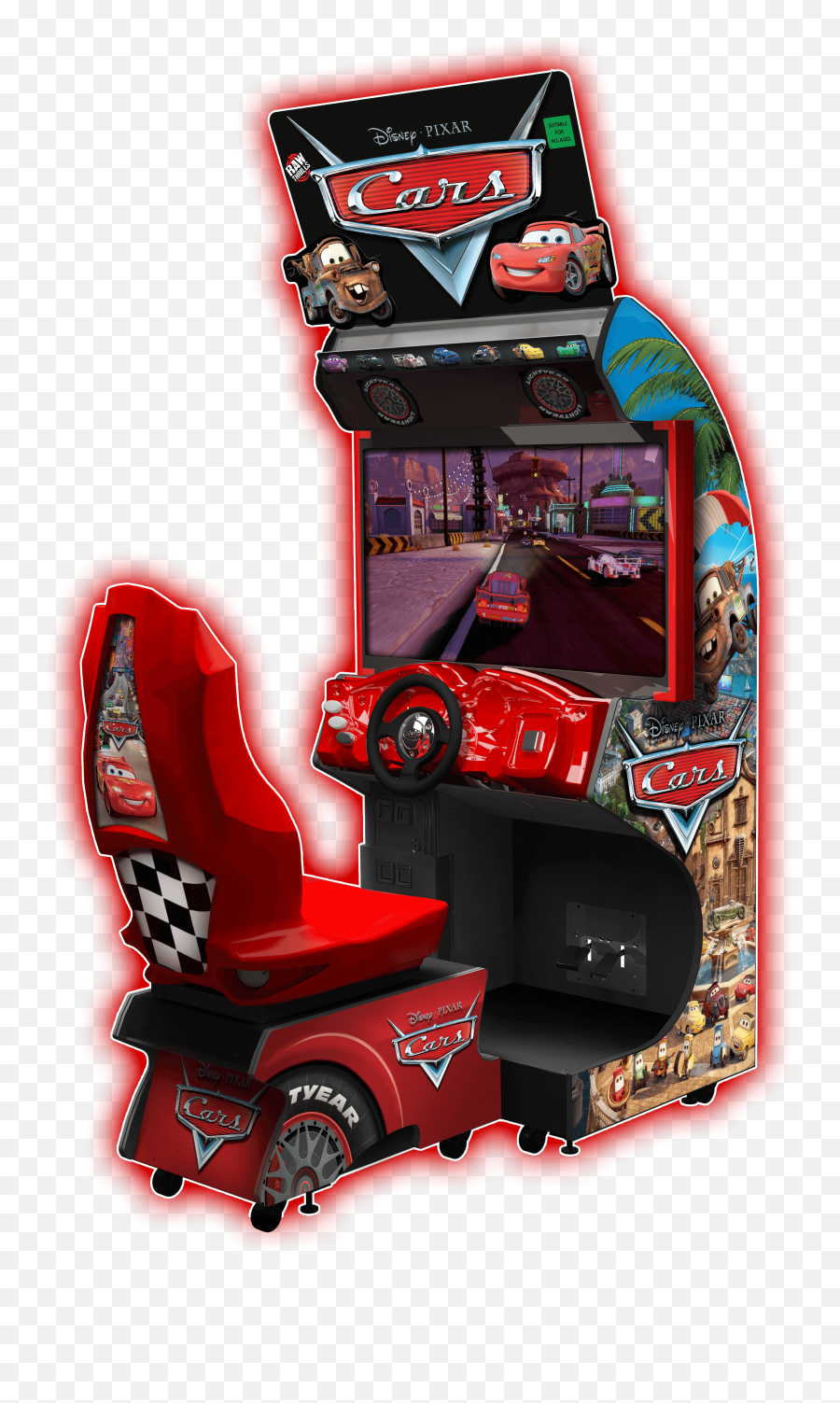 Disney Pixar Cars U2013 Raw Thrills Inc - Cars 2 Arcade Raw Thrills Png,Disney Cars Png