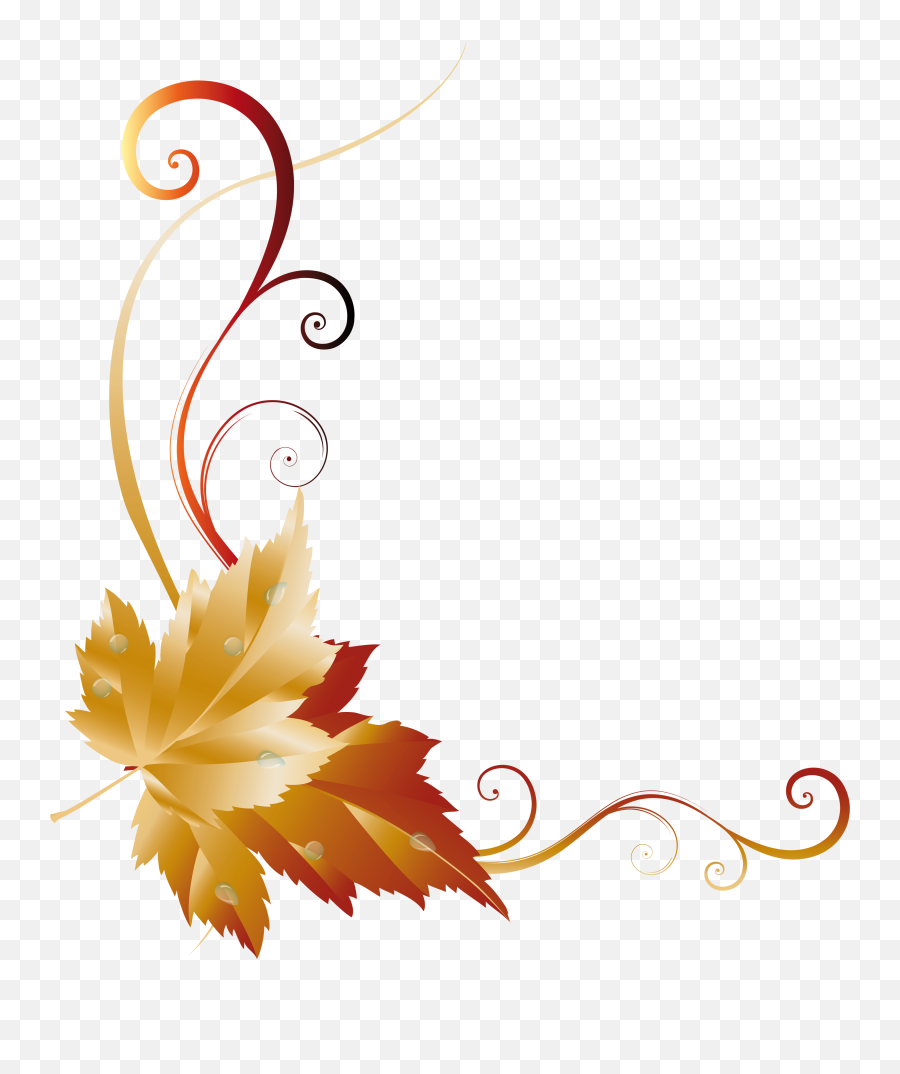 Fall Transparent Leaf Decor Picture - Fall Decorations Transparent Background Png,Thanksgiving Border Png