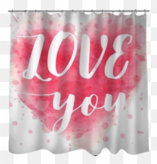 Download Hd Hand Drawn Watercolor Heart With Calligraphy - Curtain Png,Watercolor Heart Png