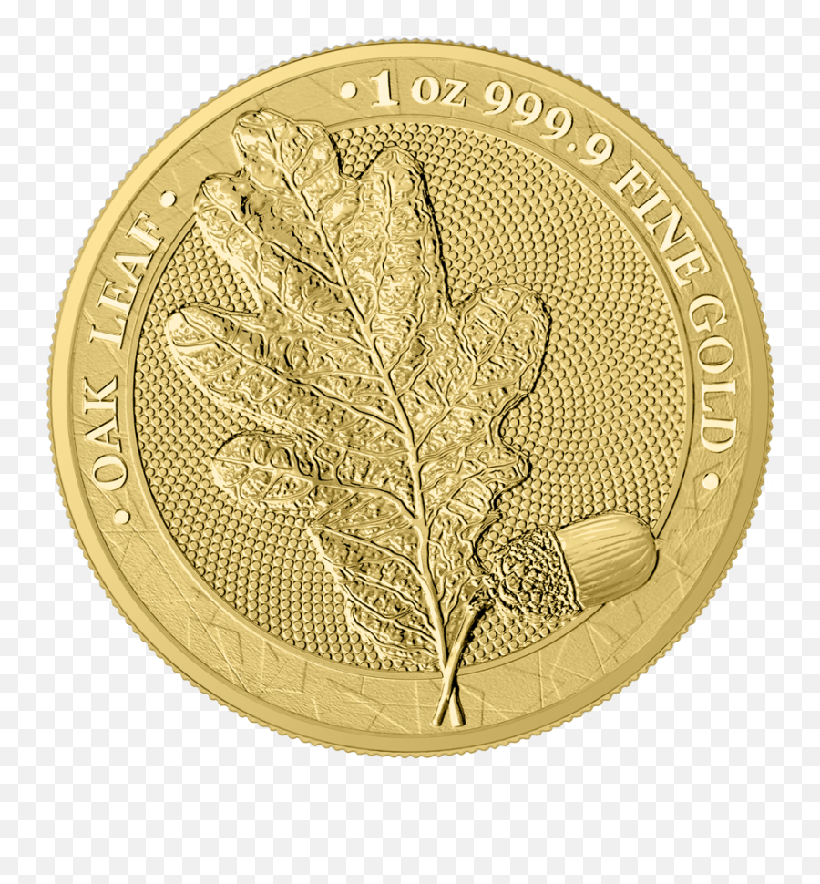Oak Leaf 1 Oz Gold Bu - Germania Mint Oak Leaf Eichenlaub 5 Mark 2019 Png,Oak Leaf Png