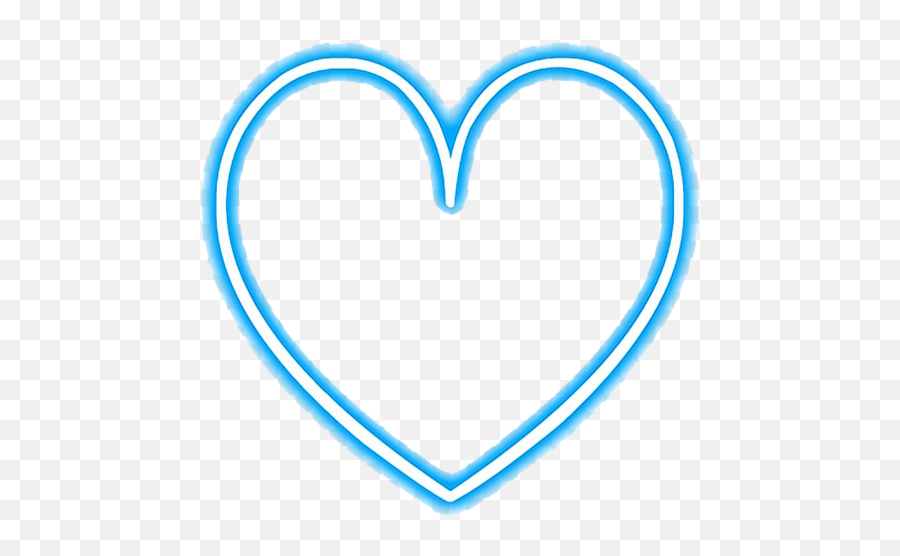 Neon Blue Heart Sticker - Girly Png,Blue Heart Transparent