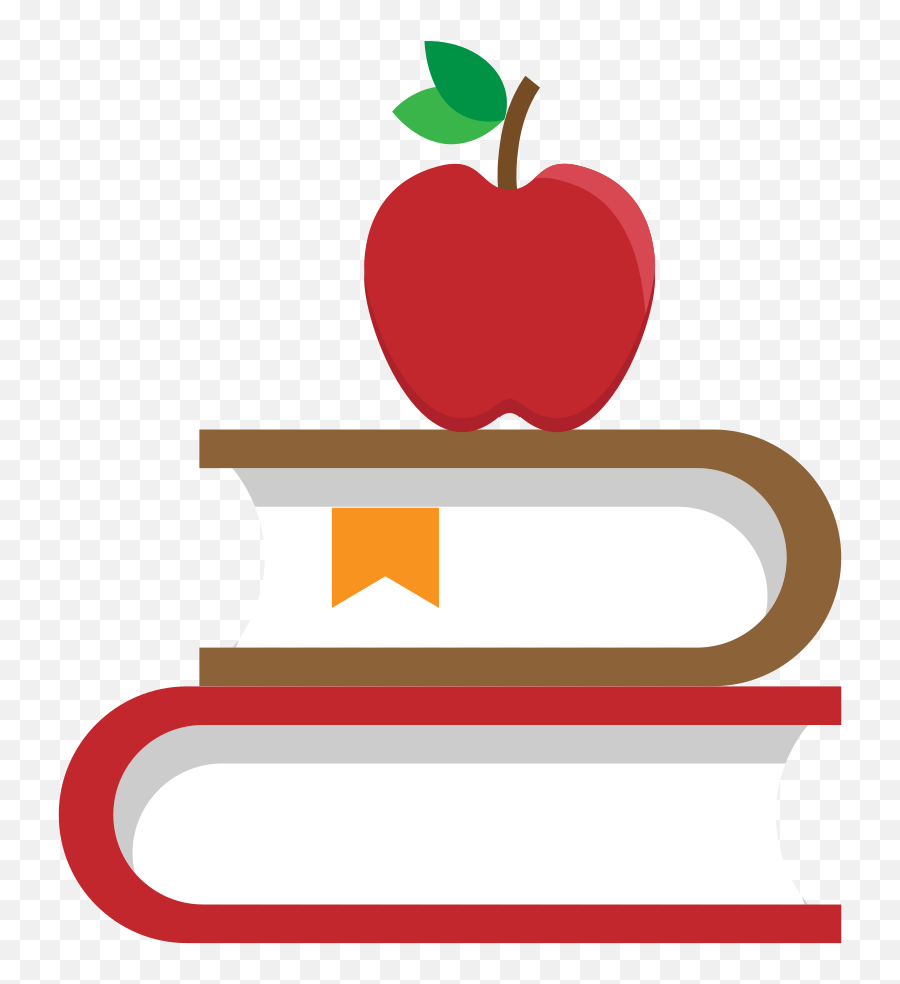 Flat Icon Vector - Books And Apple Transparent Png,Apple Logo Vector