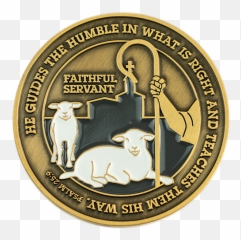 Pastor Appreciation Antique Gold Plated Prayer Coin - Goats png